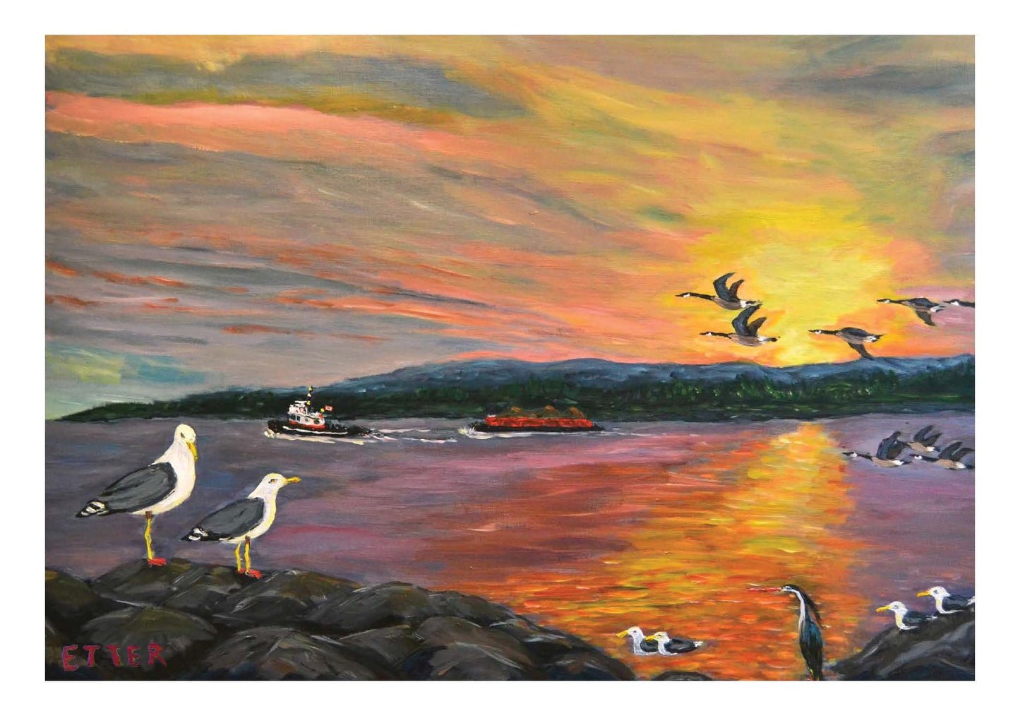 Birds at Sunset